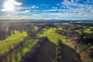 drone photo over Hazlehead golf courses