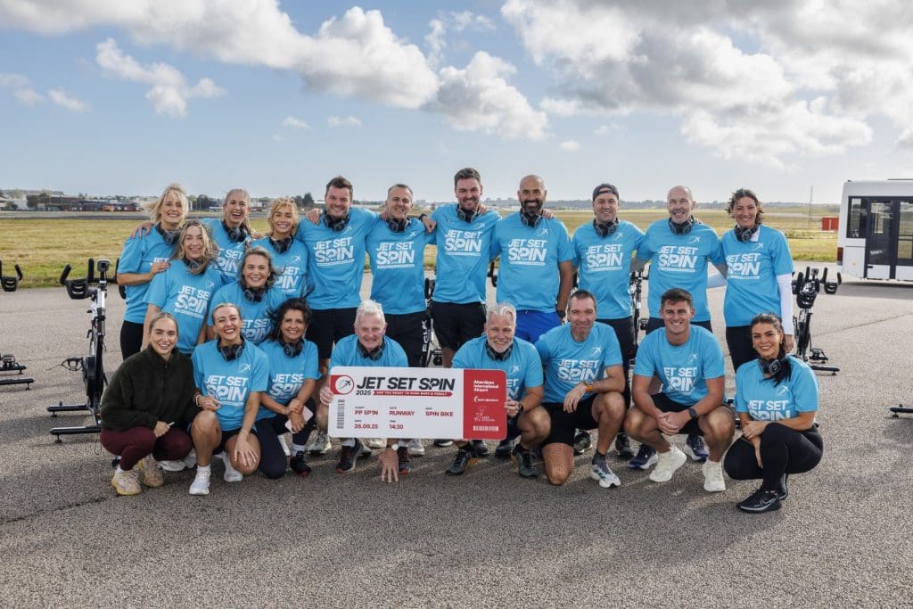 Jet Set Spin - Spin Class on a Runway Participant Group Photo